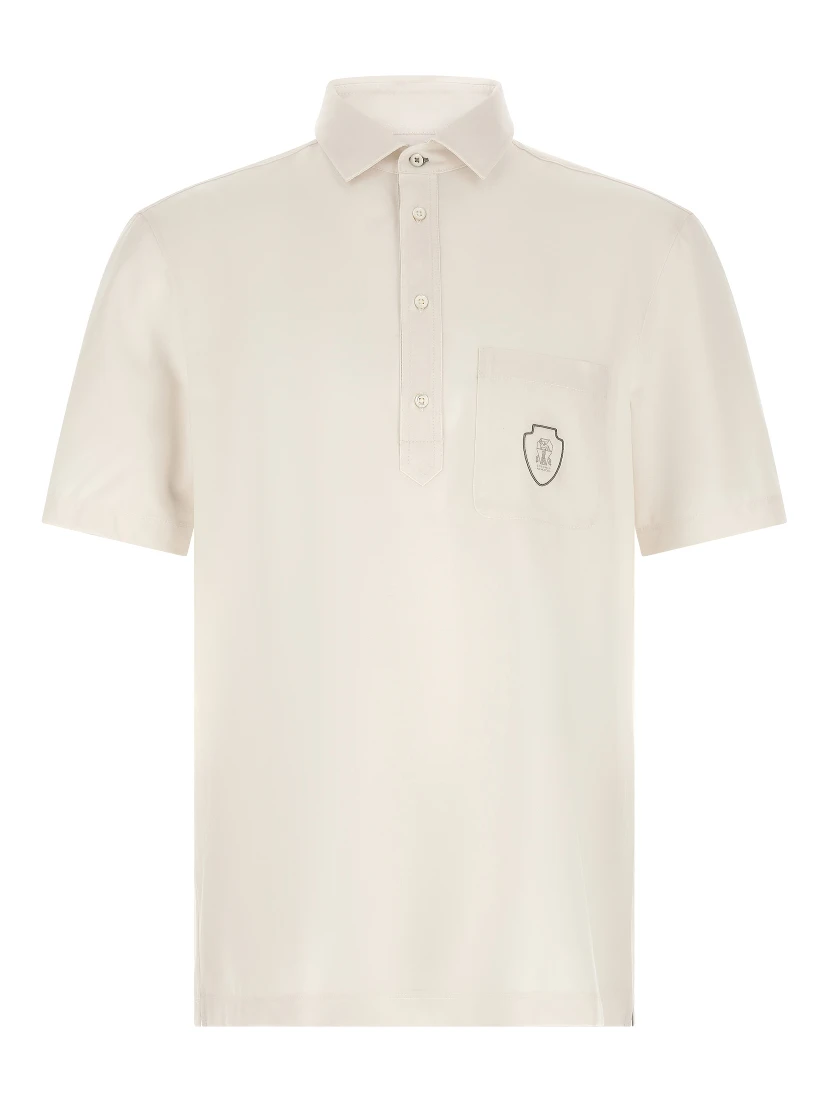 White Virgin Wool Polo Shirt