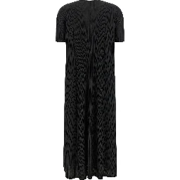 Black Polyester Midi Dress