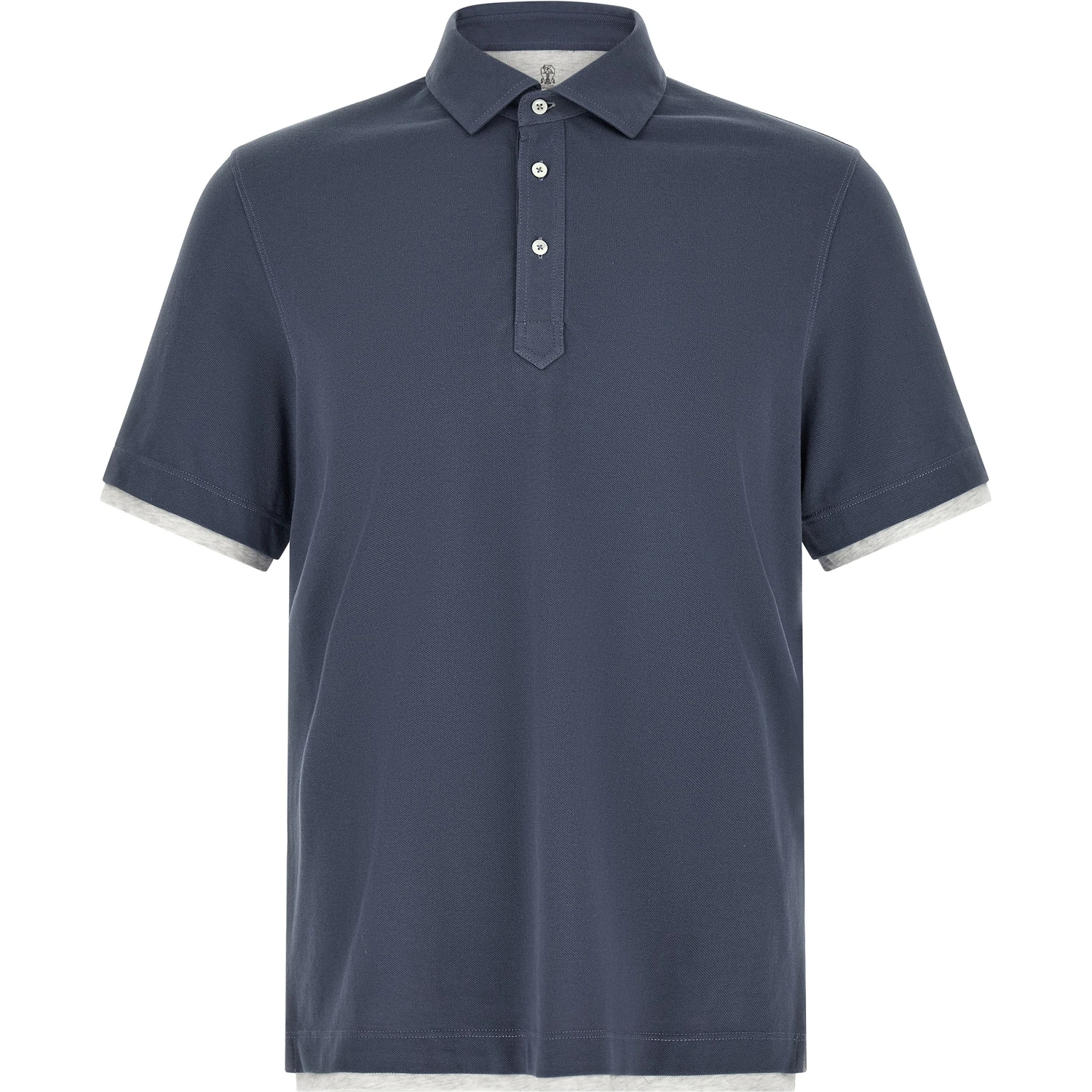 Blue Cotton Polo Shirt