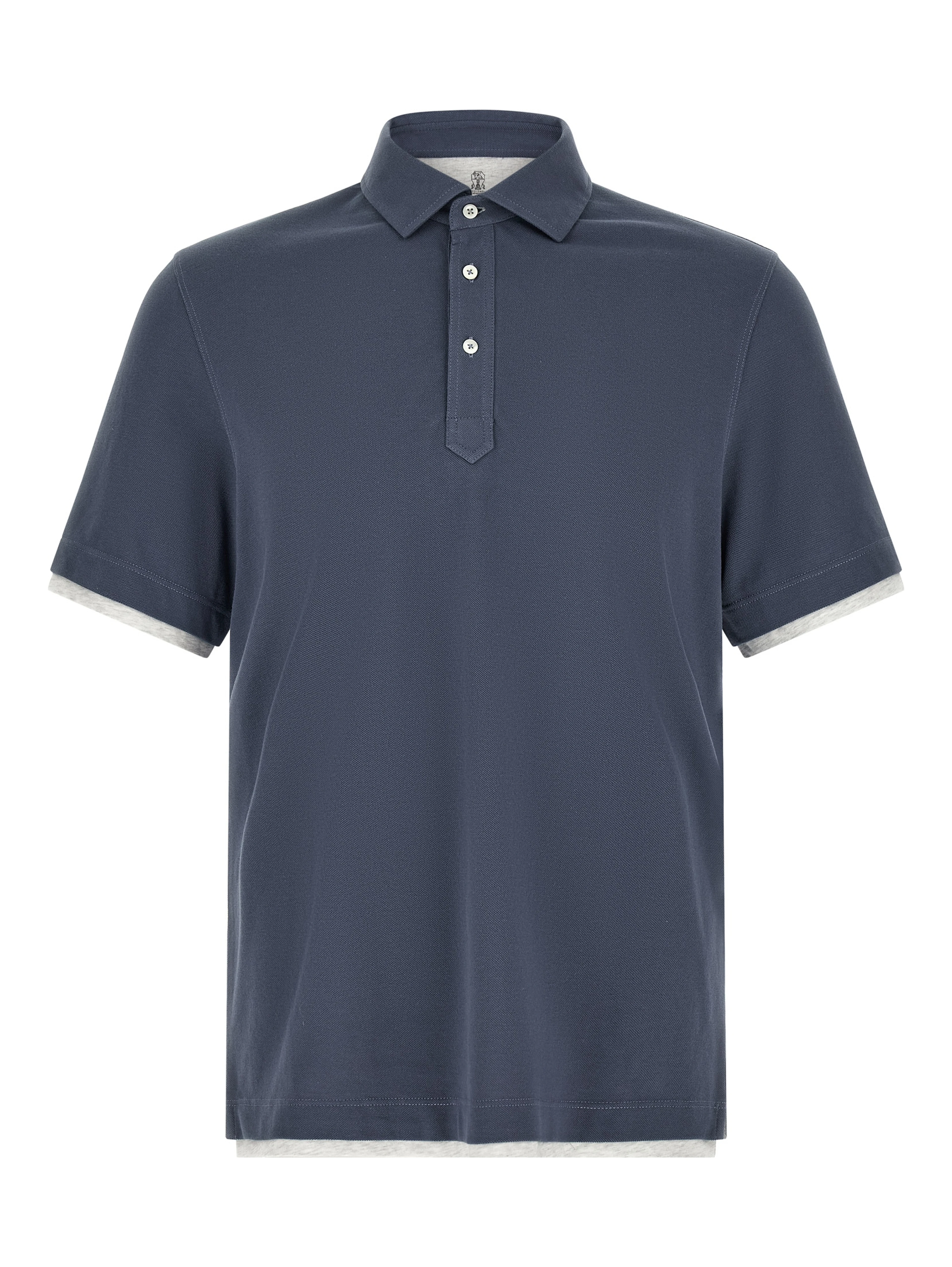 Blue Cotton Polo Shirt