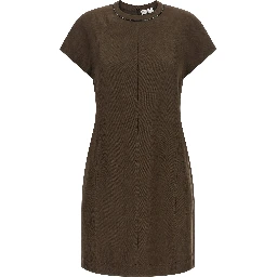 Brown Viscose Short Dress