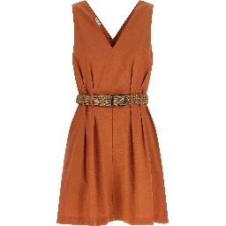 Orange Cotton Short Dress