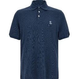 Blue Cotton Polo Shirt
