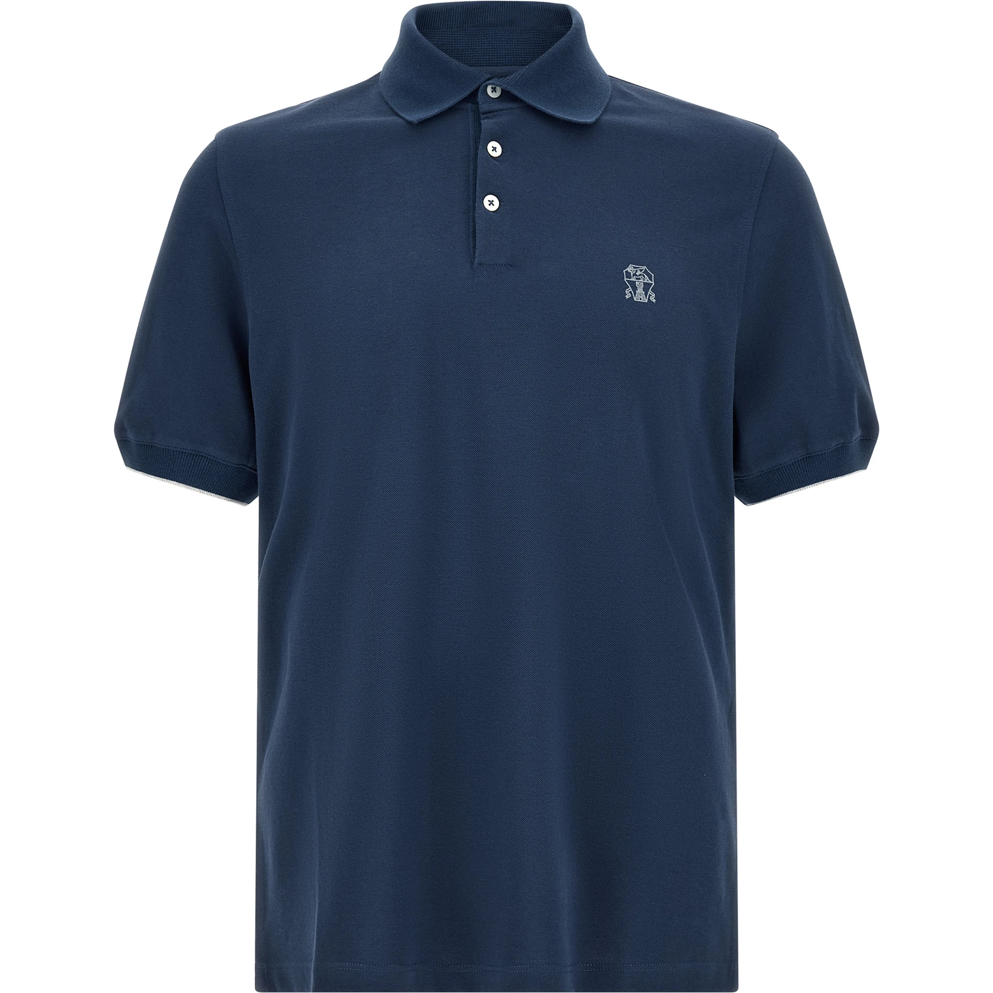Blue Cotton Polo Shirt