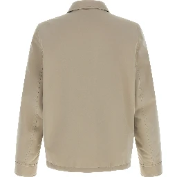 Gray Polyester Full-Length Jacket