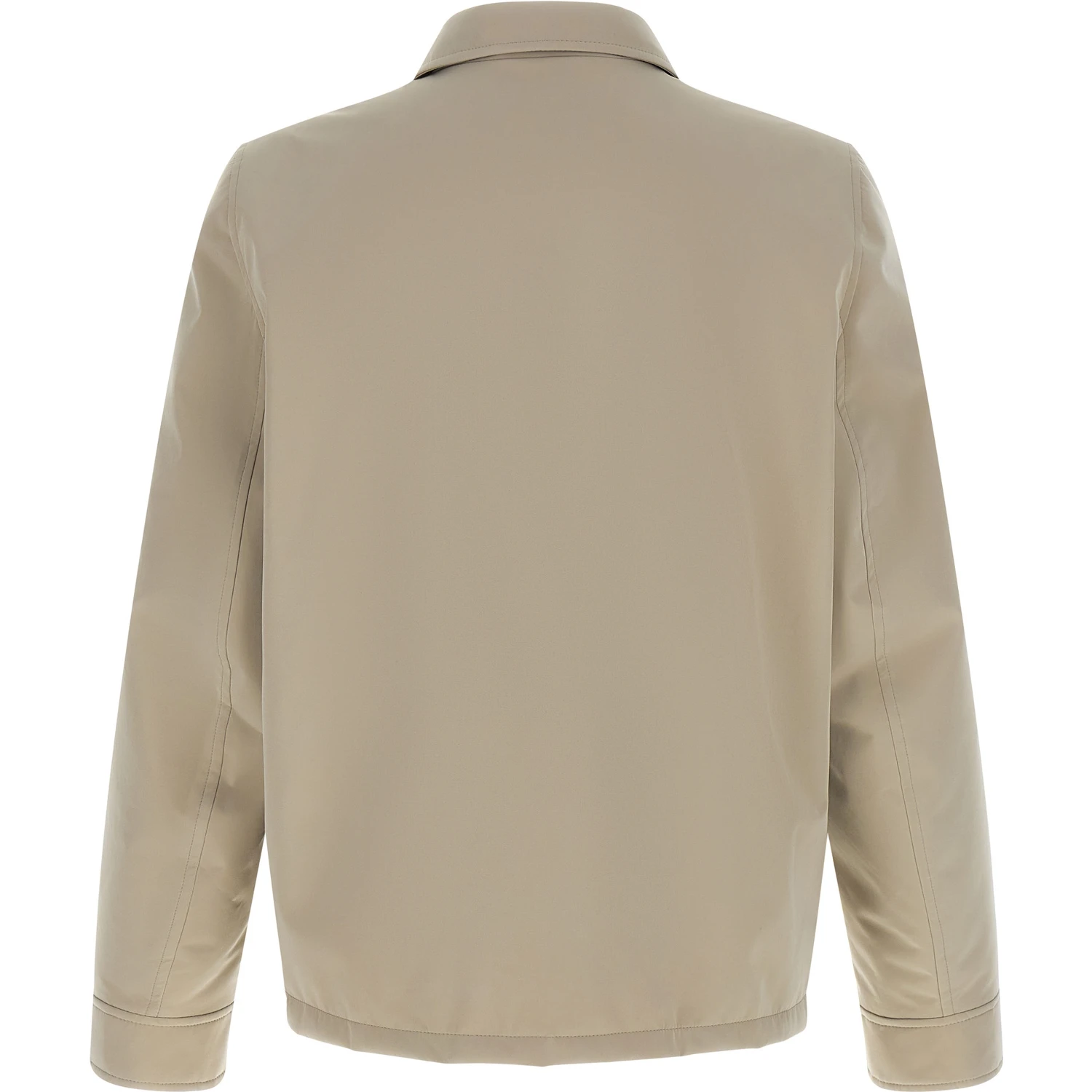 Gray Polyester Full-Length Jacket