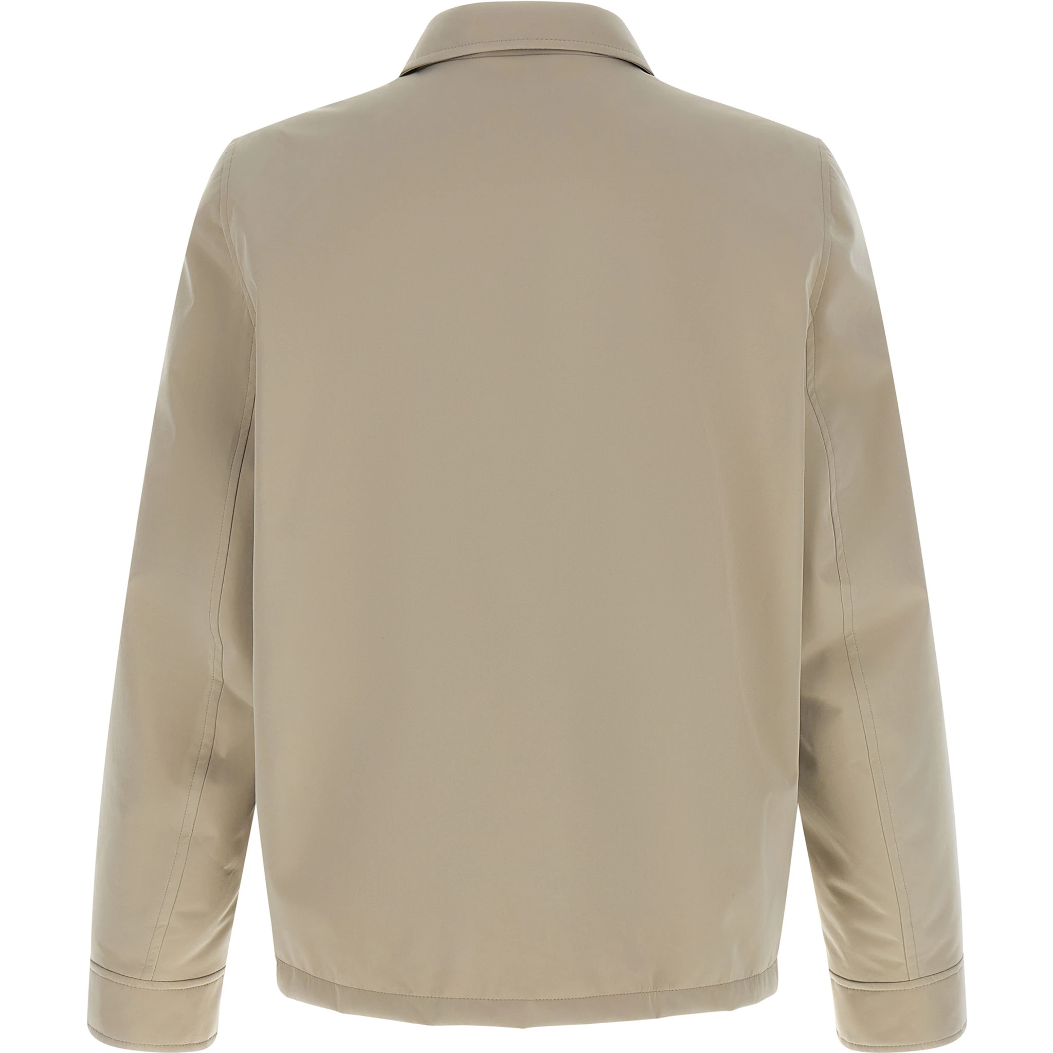 Gray Polyester Full-Length Jacket