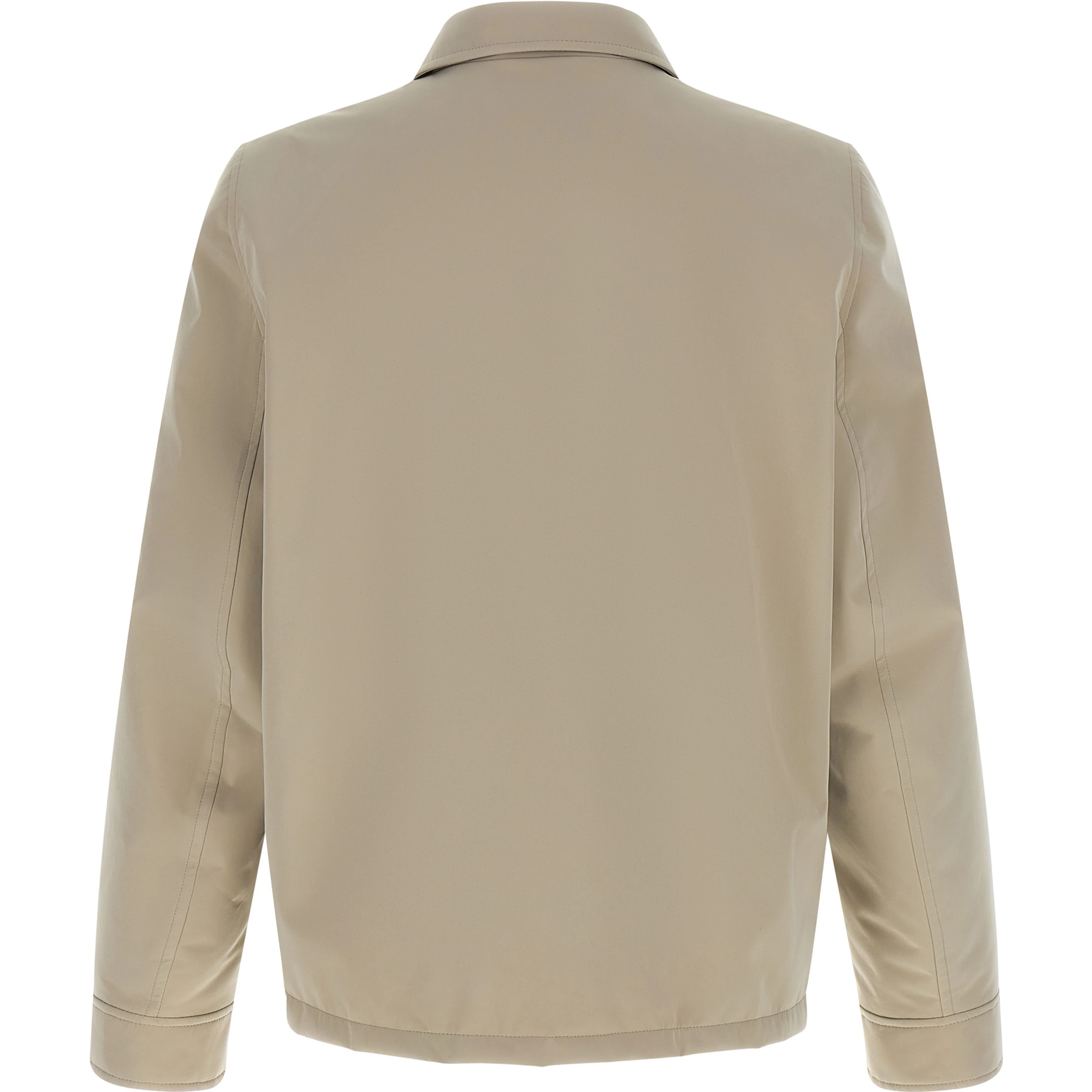 Gray Polyester Full-Length Jacket