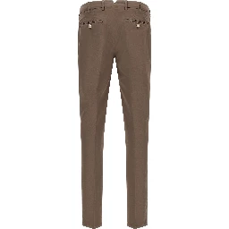 Beige Cotton Casual Pants