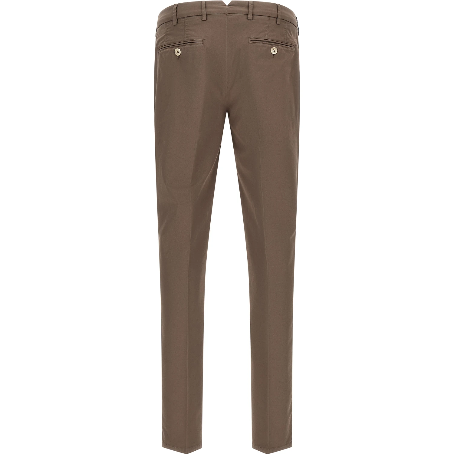 Beige Cotton Casual Pants