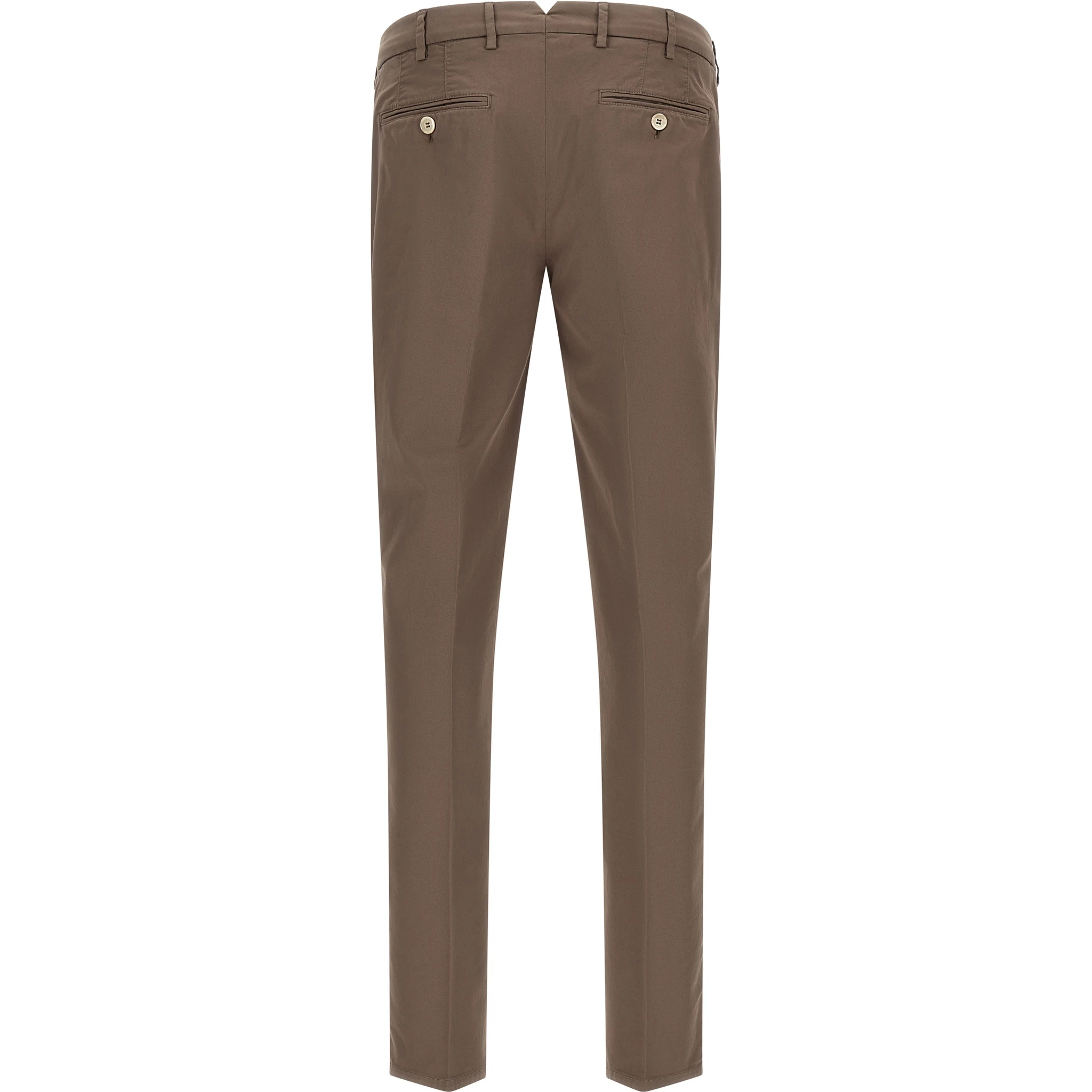 Beige Cotton Casual Pants