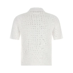 White Viscose Polo Shirt