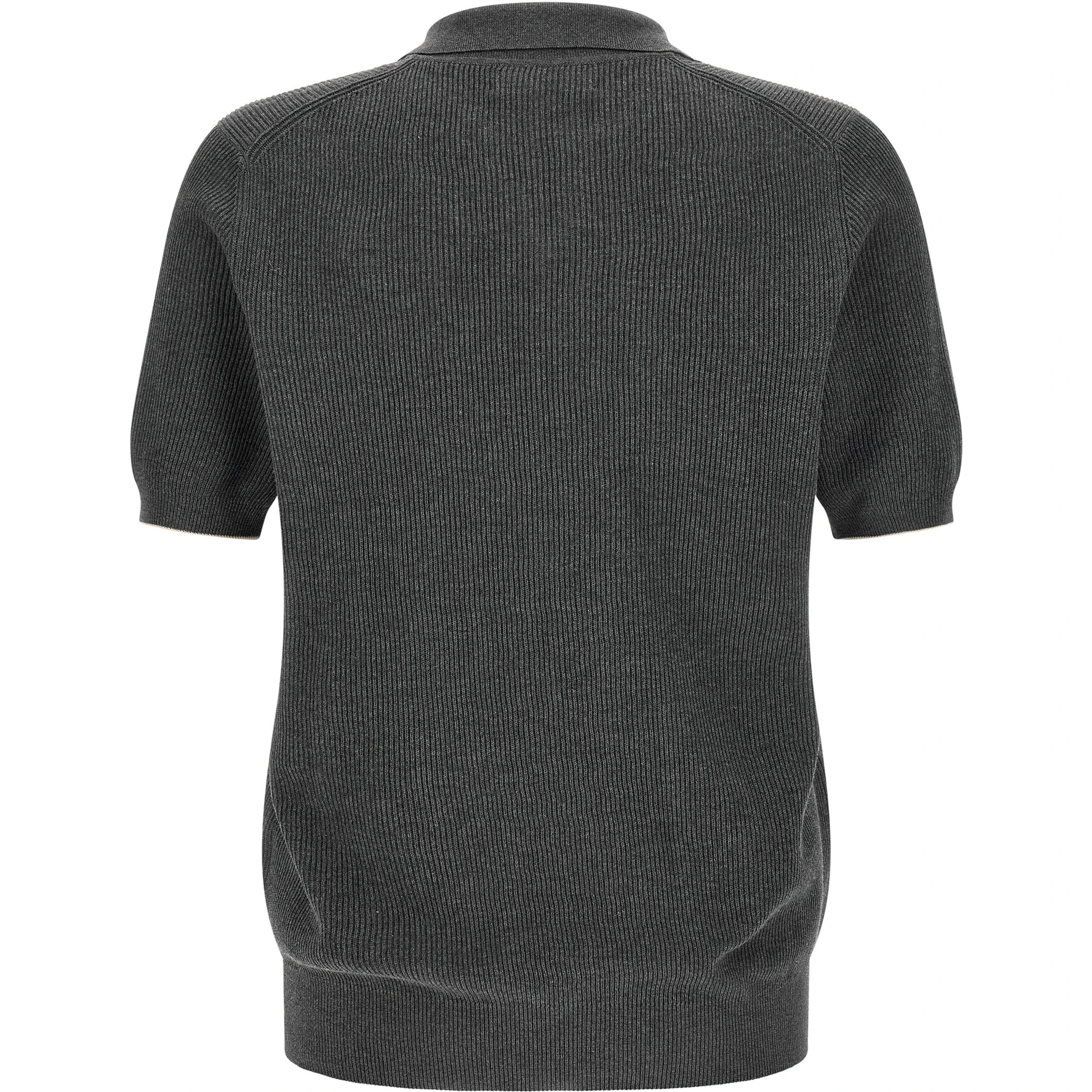 Gray Cotton Polo Shirt