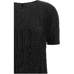 Black Polyester Midi Dress
