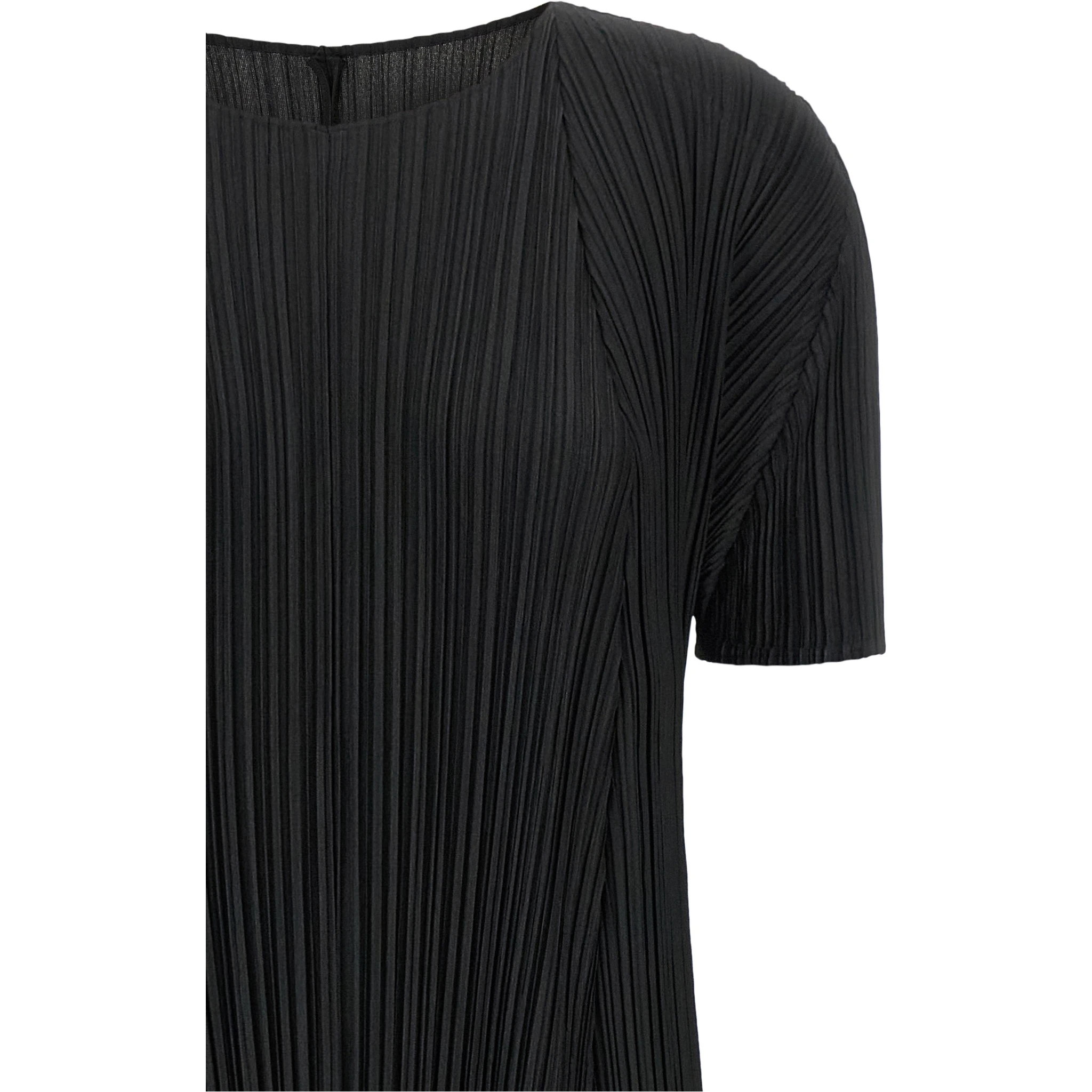 Black Polyester Midi Dress