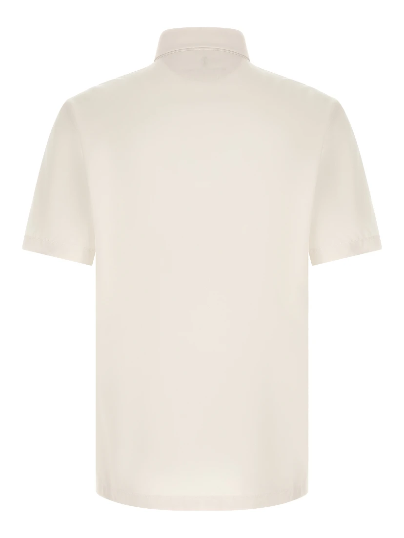 White Virgin Wool Polo Shirt