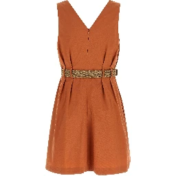 Orange Cotton Short Dress