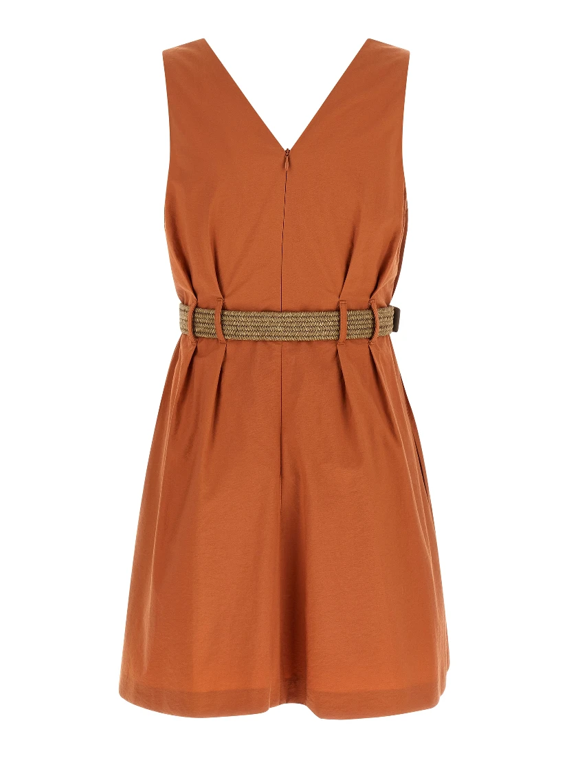 Orange Cotton Short Dress