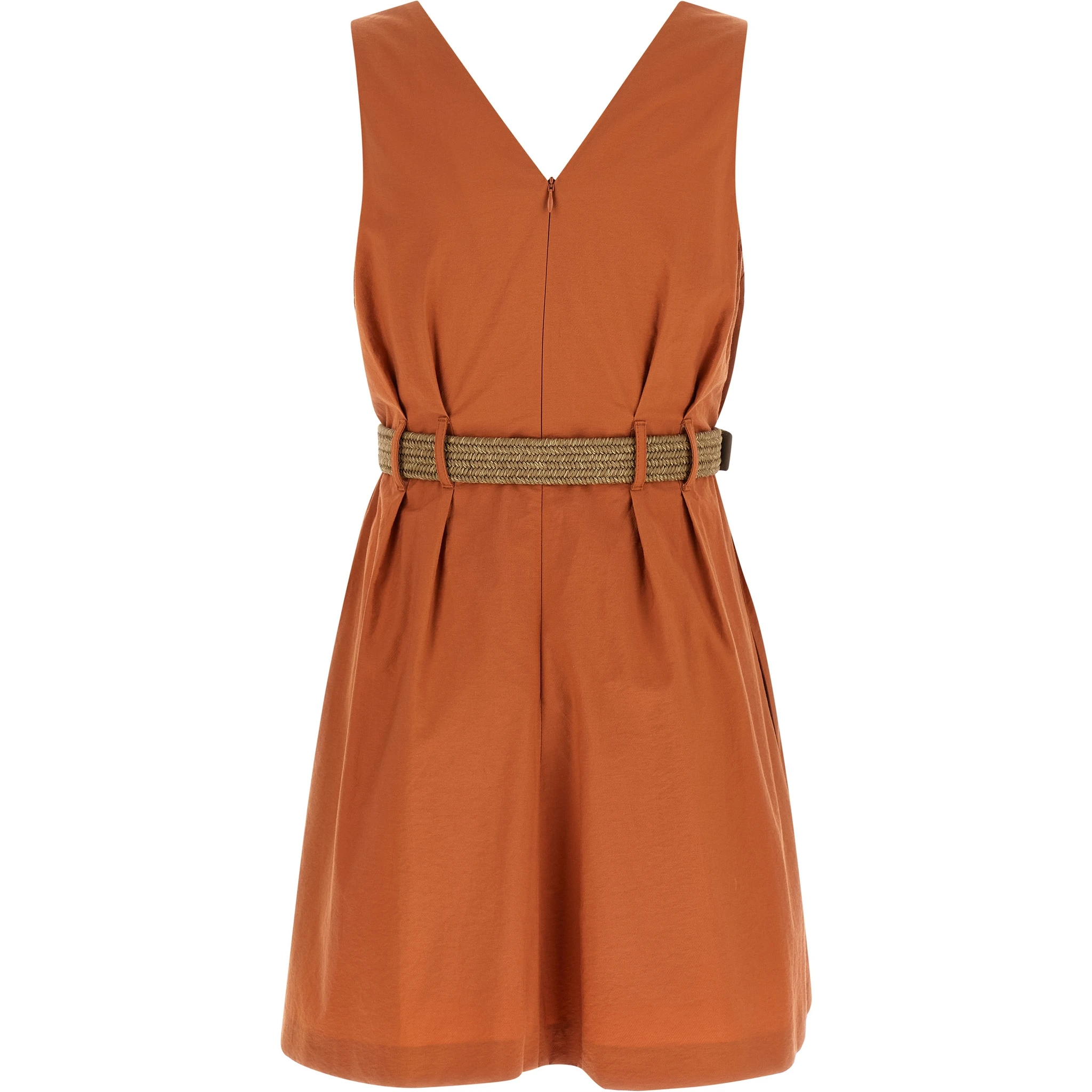 Orange Cotton Short Dress
