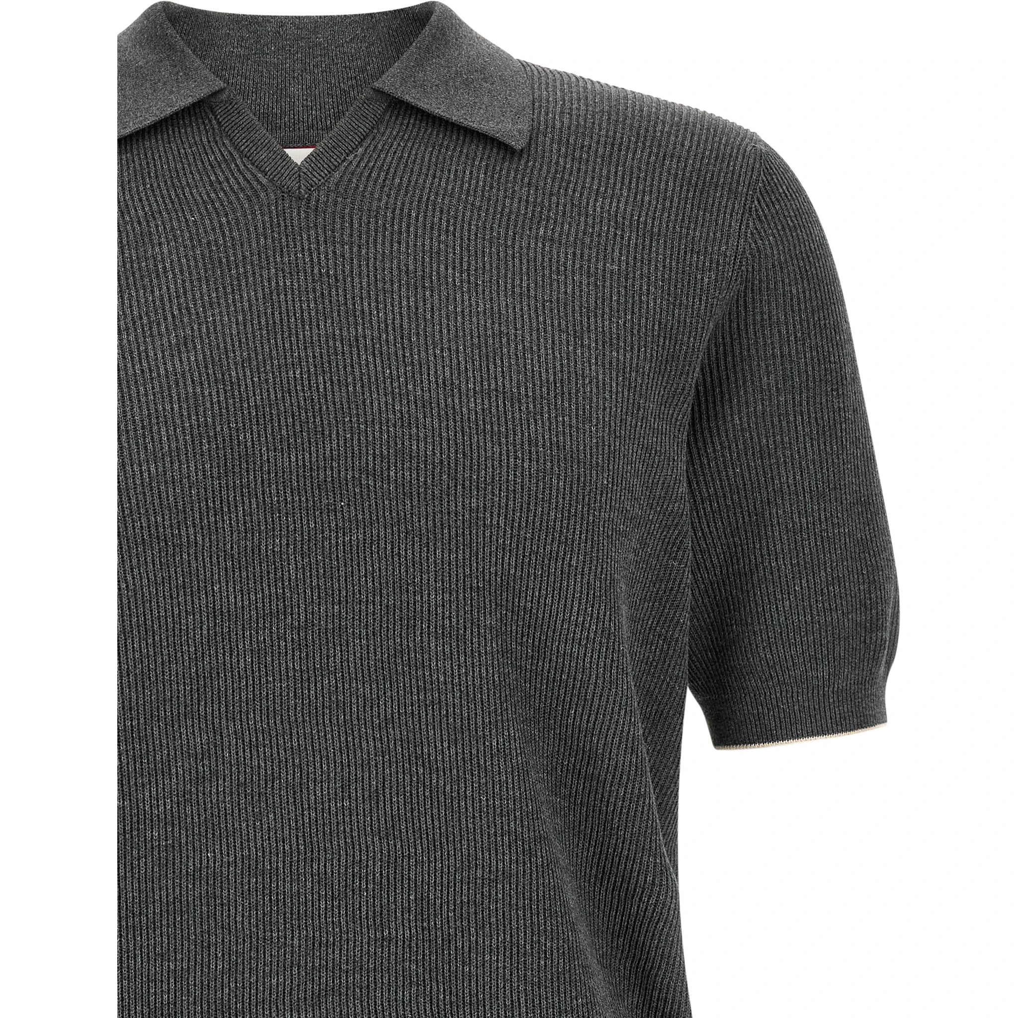 Gray Cotton Polo Shirt