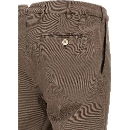 Beige Cotton Casual Pants