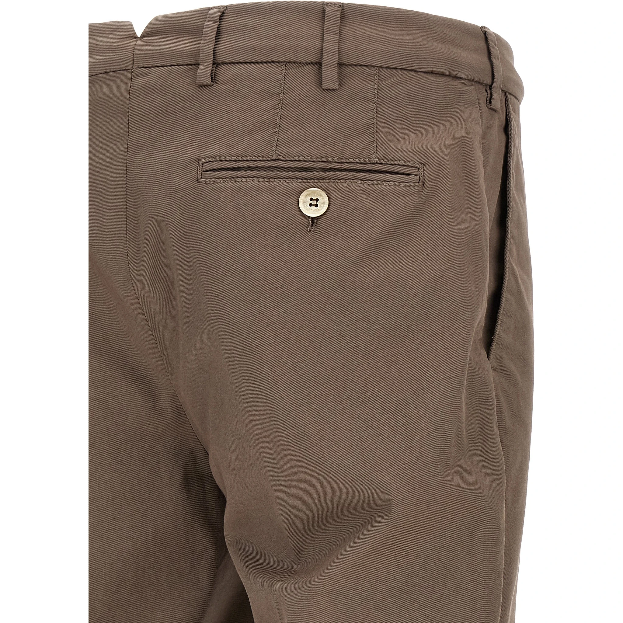 Beige Cotton Casual Pants