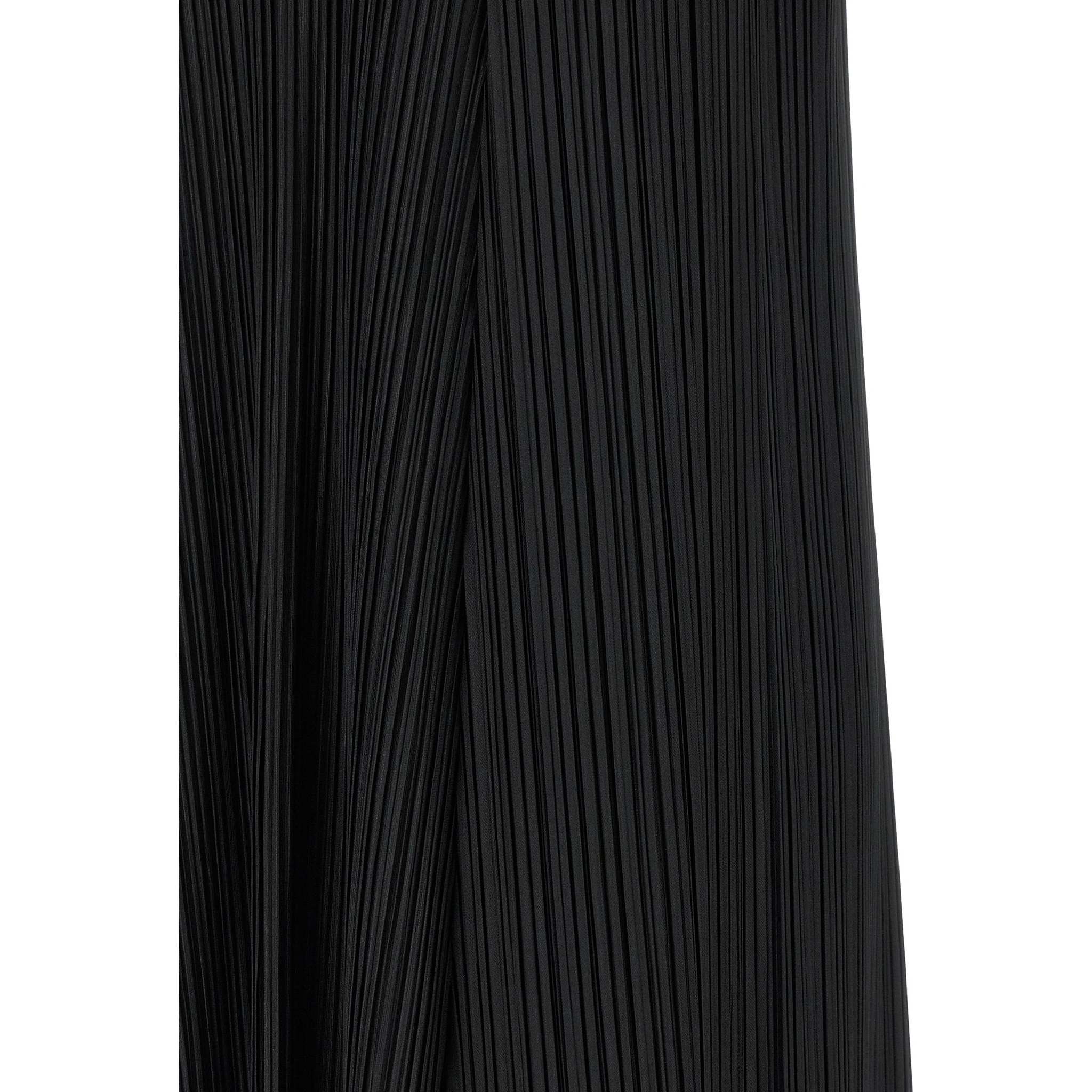 Black Polyester Midi Dress