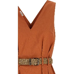 Orange Cotton Short Dress