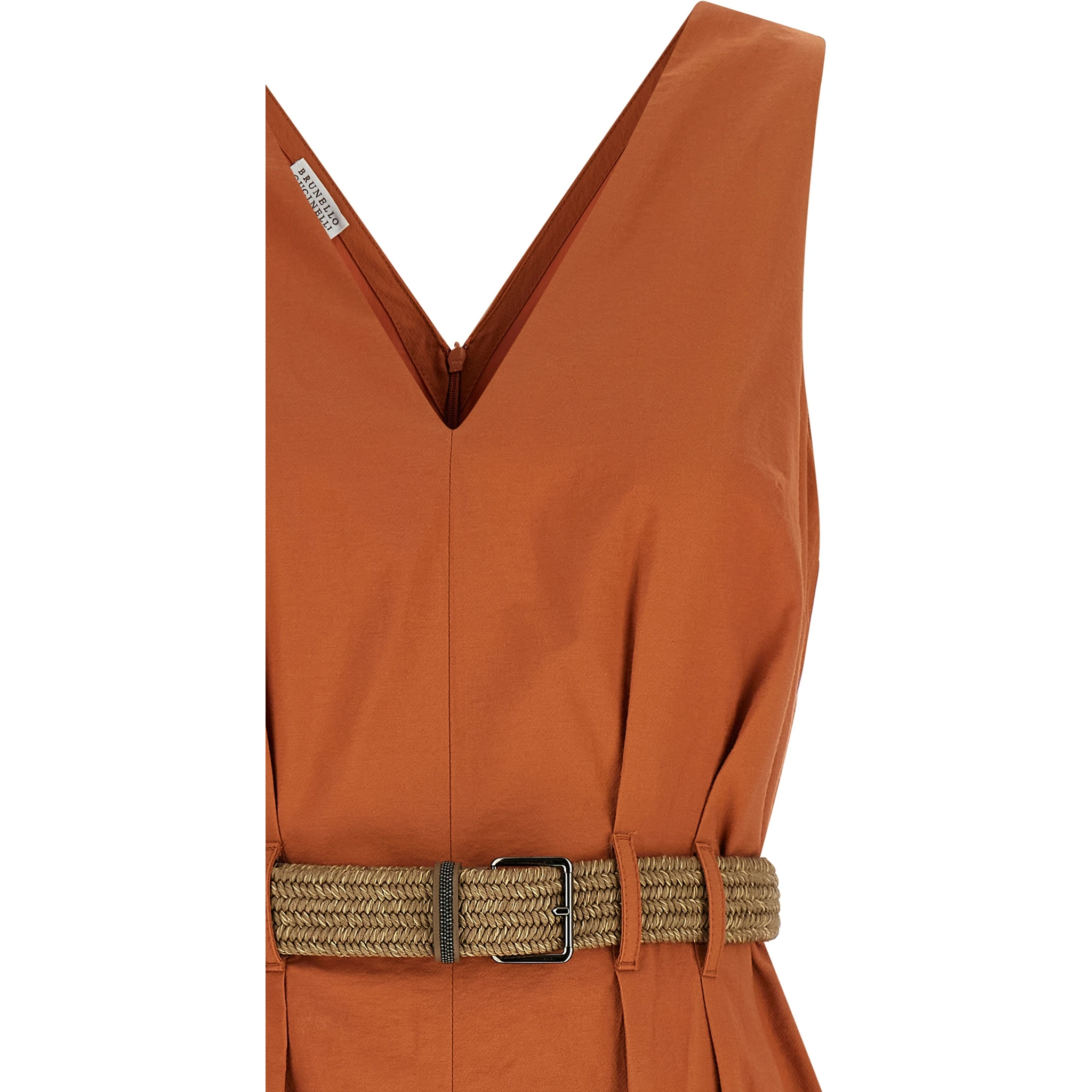 Orange Cotton Short Dress