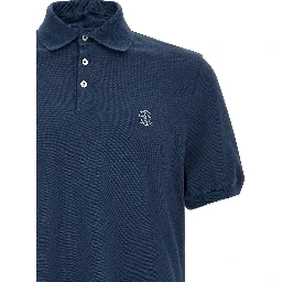 Blue Cotton Polo Shirt
