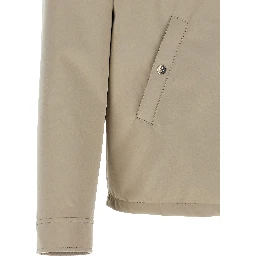 Gray Polyester Full-Length Jacket