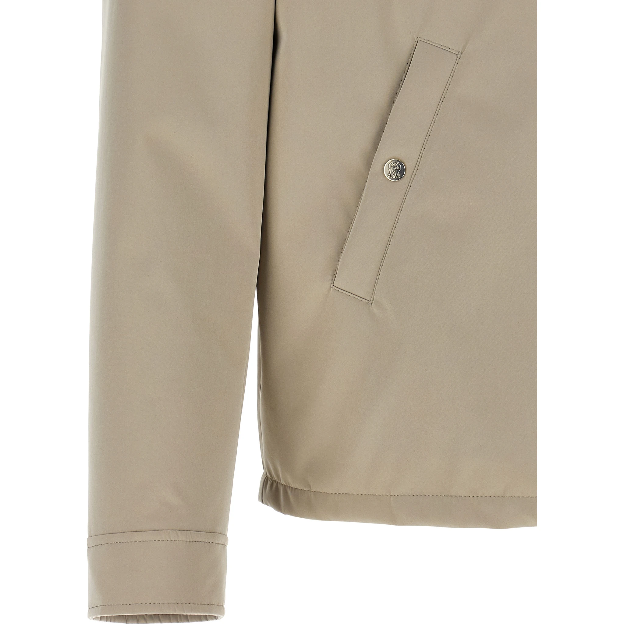 Gray Polyester Full-Length Jacket