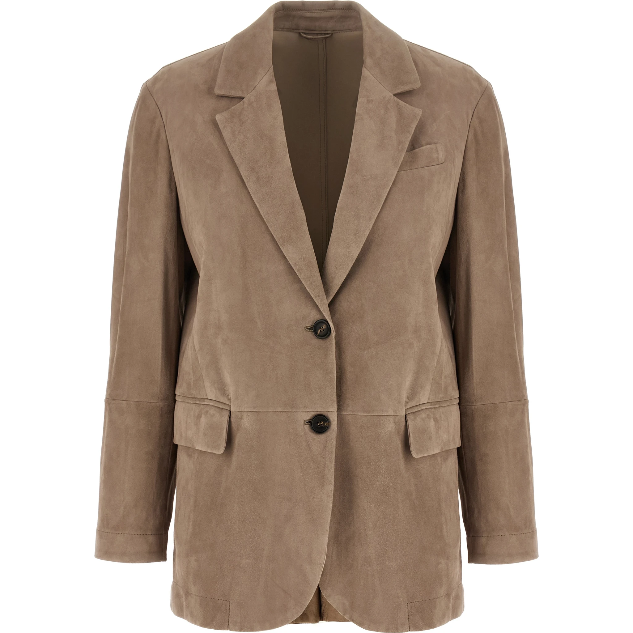 Beige Lamb Leather Blazer