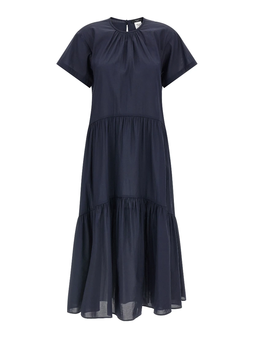 Blue Acetate Long Dress