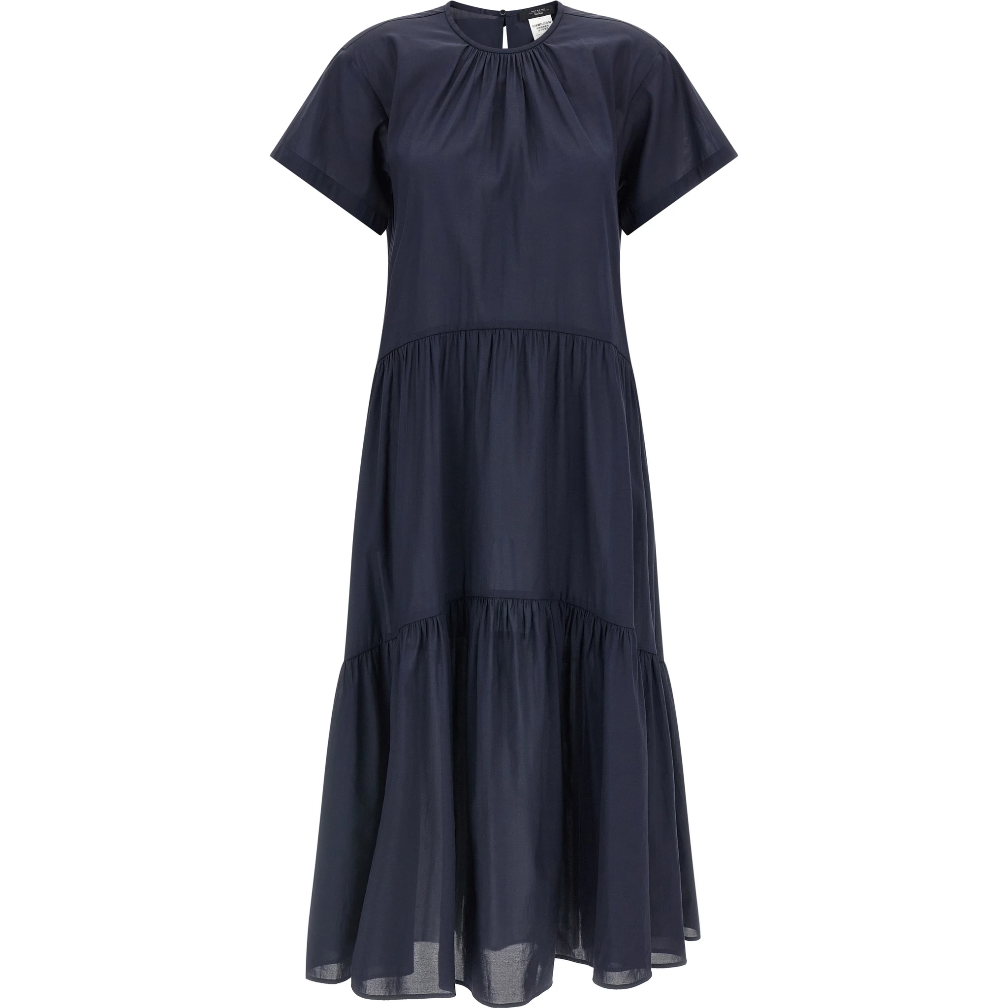Blue Acetate Long Dress