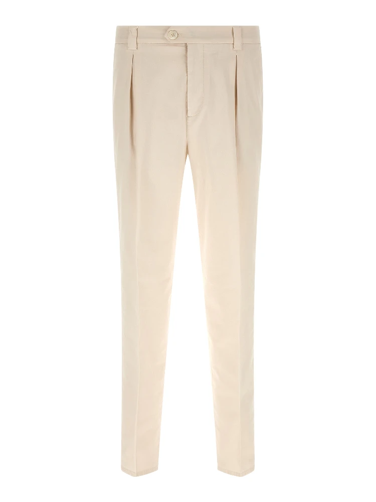 White Cotton Casual Pants