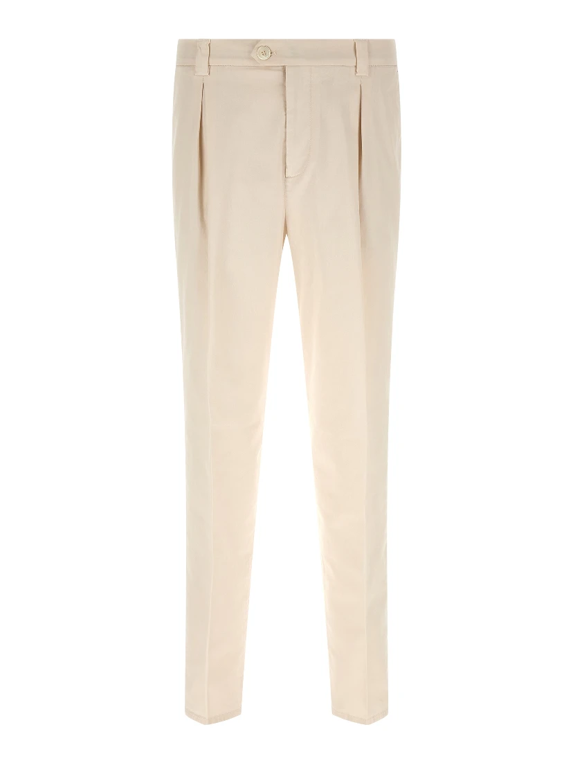 White Cotton Casual Pants
