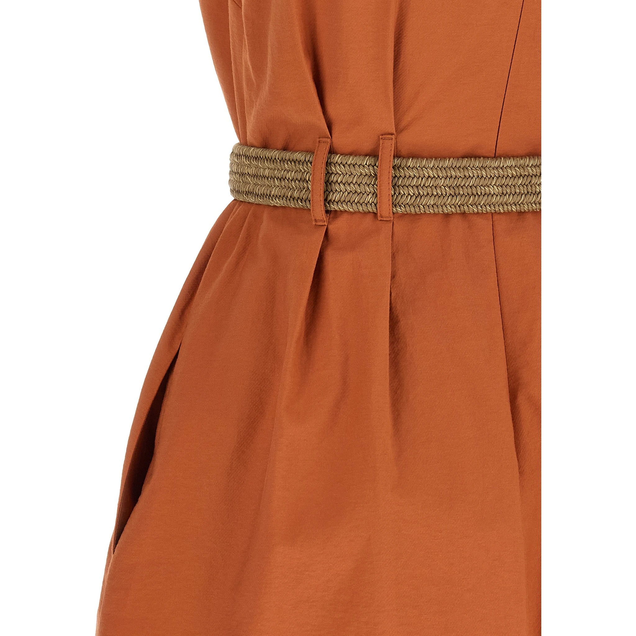 Orange Cotton Short Dress