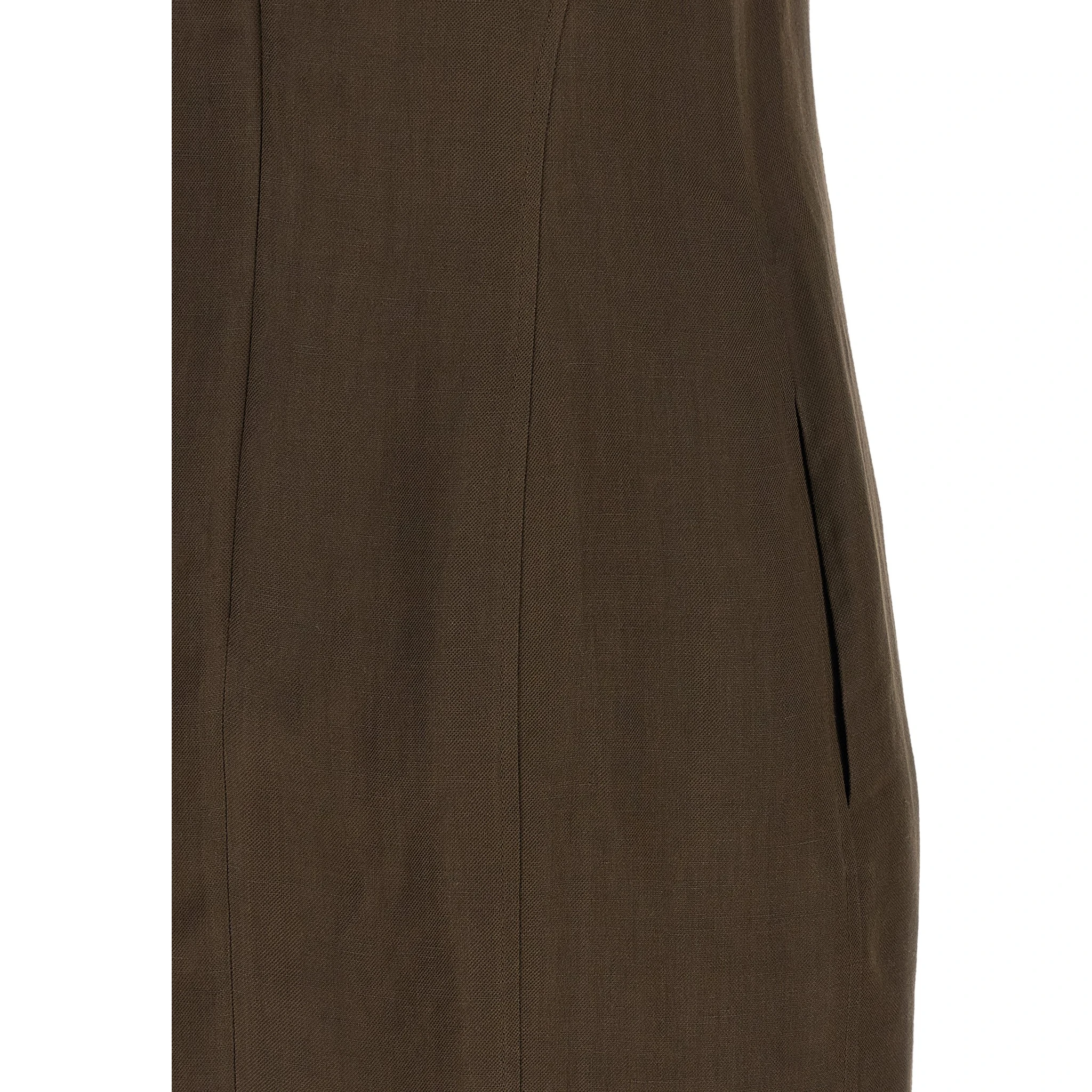 Brown Viscose Short Dress