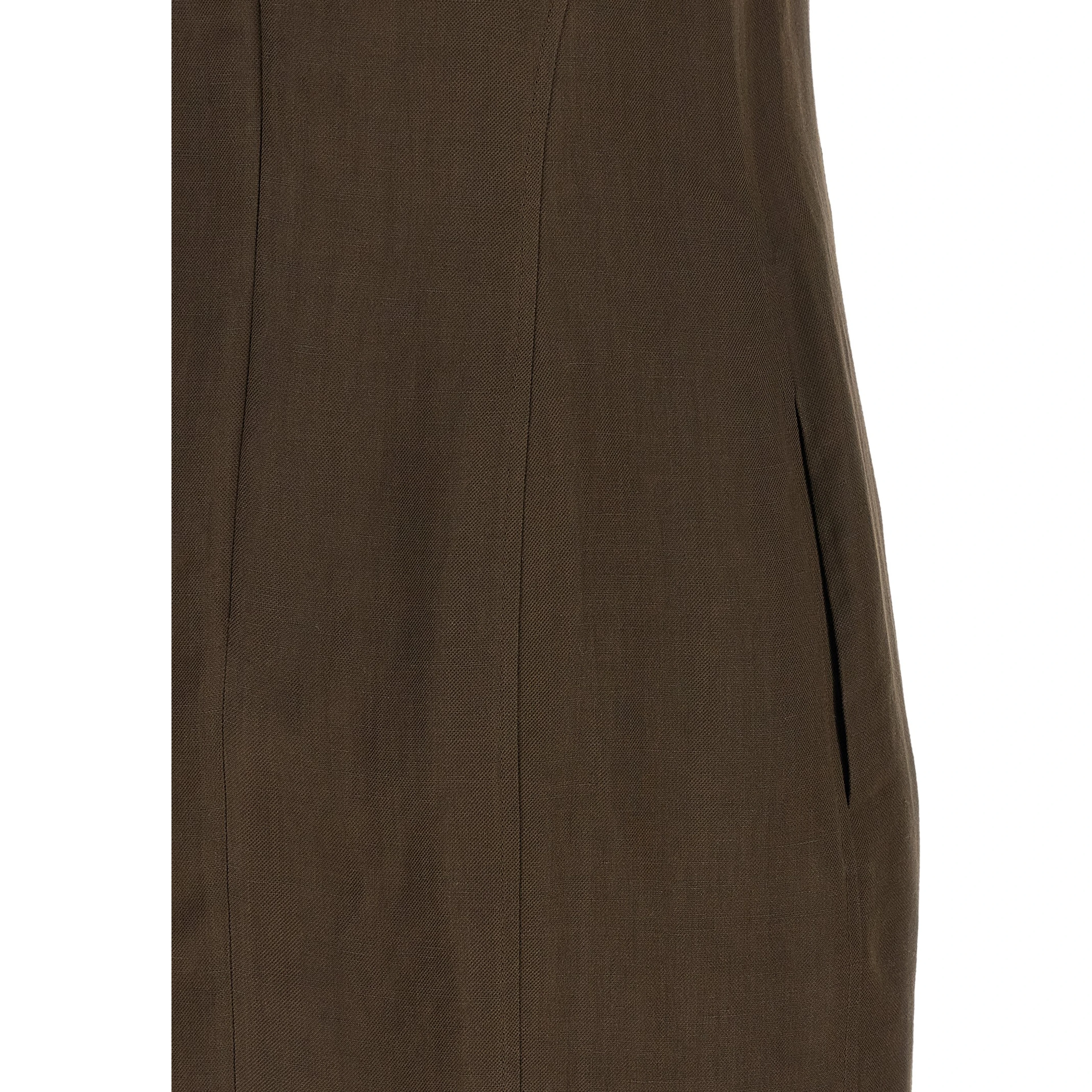 Brown Viscose Short Dress