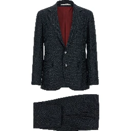 Blue Silk Two-Piece Suit