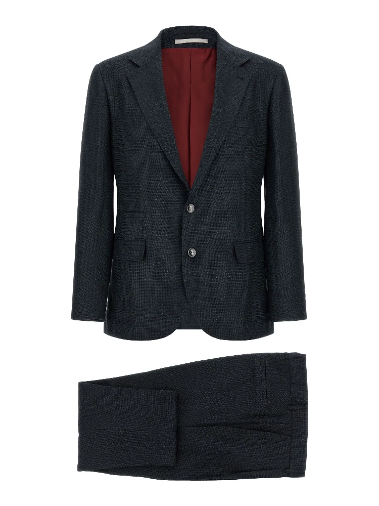 Blue Silk Two-Piece Suit