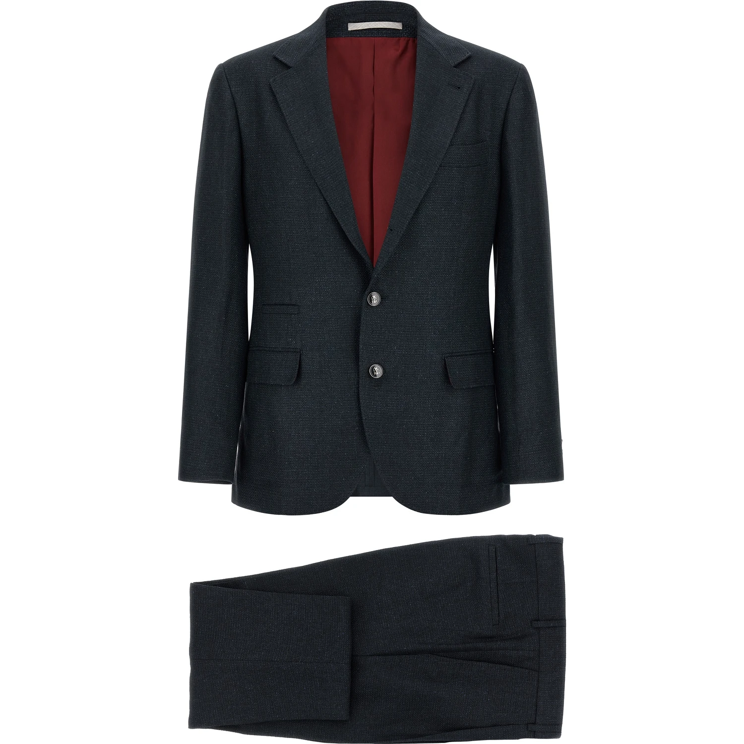 Blue Silk Two-Piece Suit
