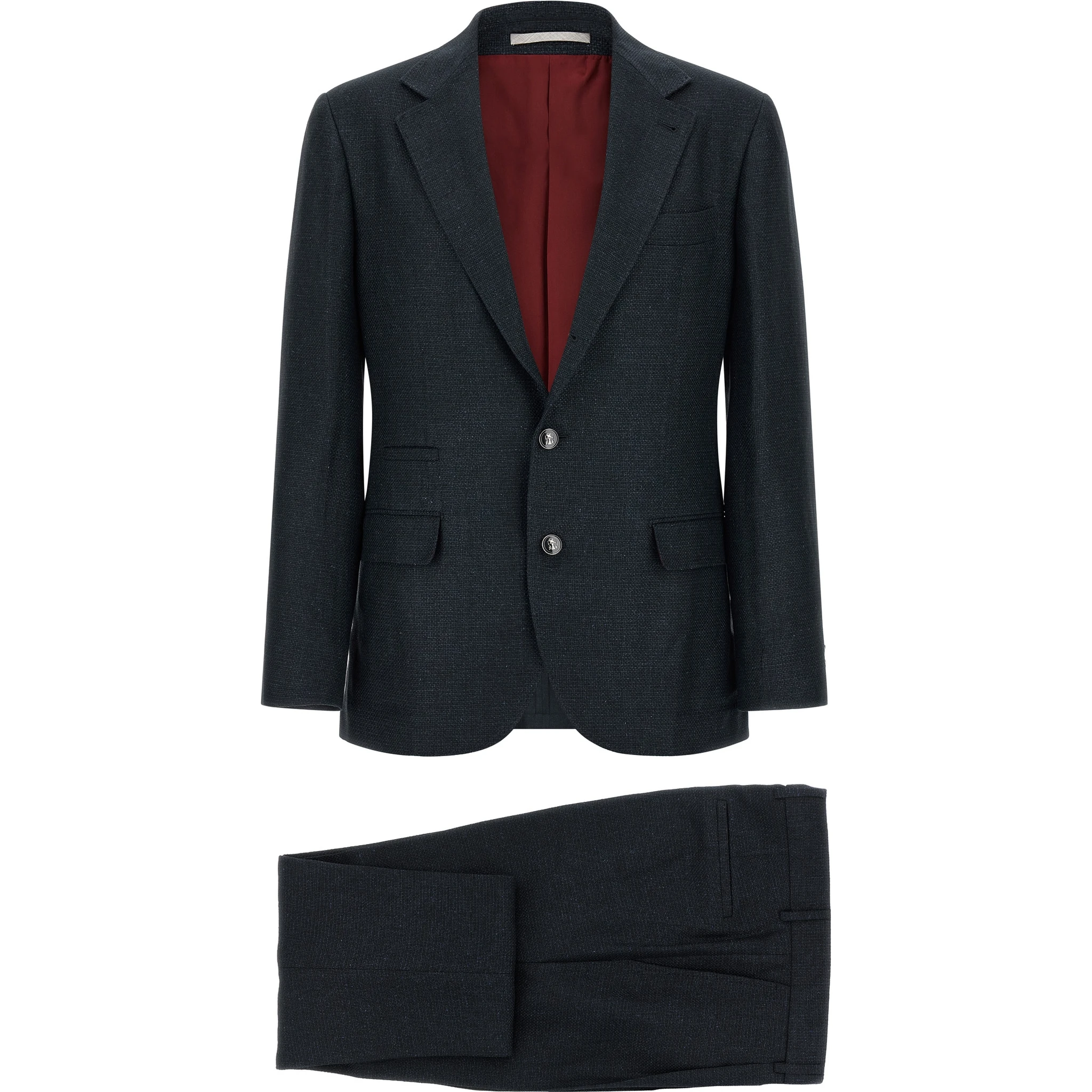 Blue Silk Two-Piece Suit