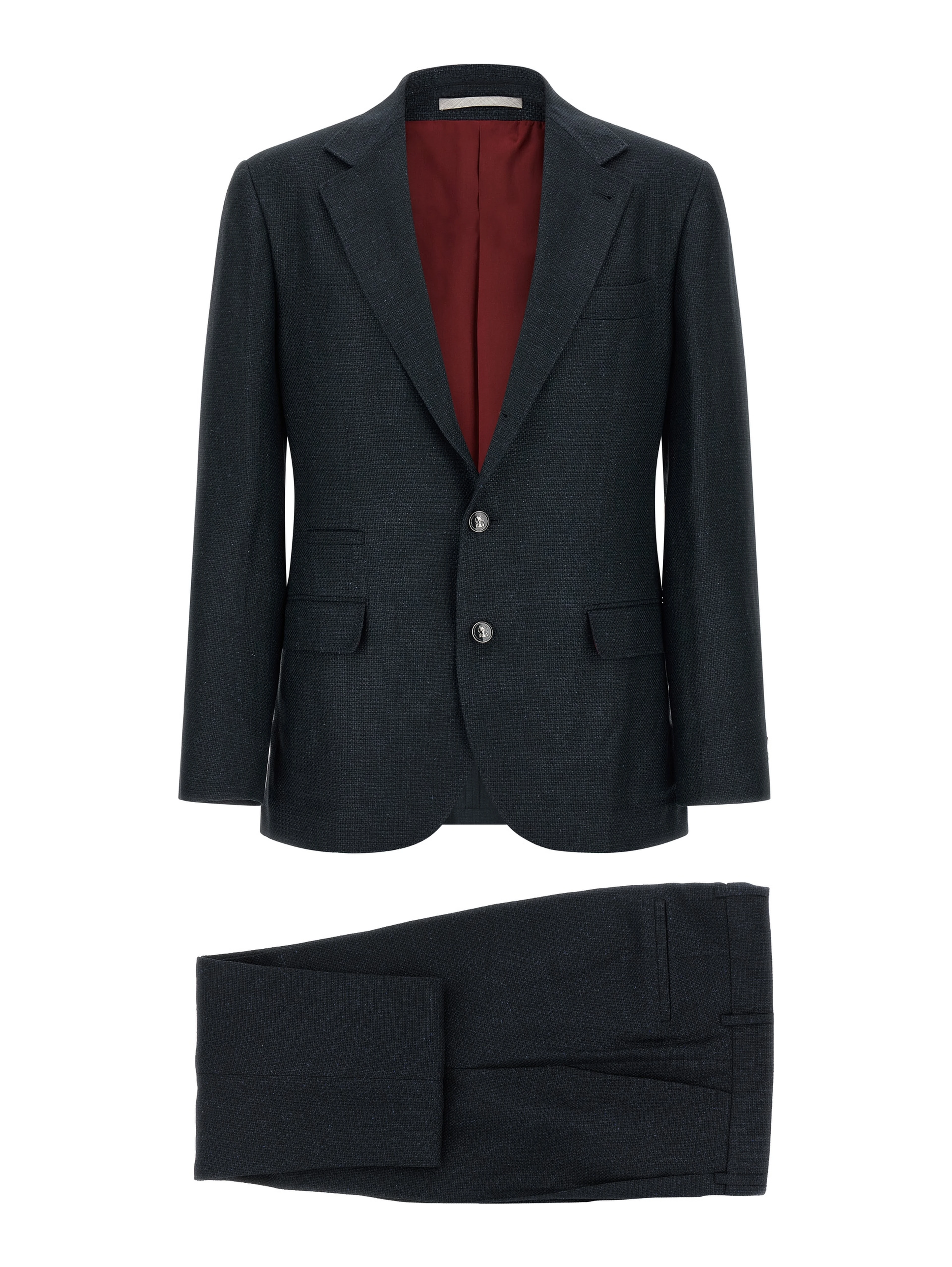 Blue Silk Two-Piece Suit