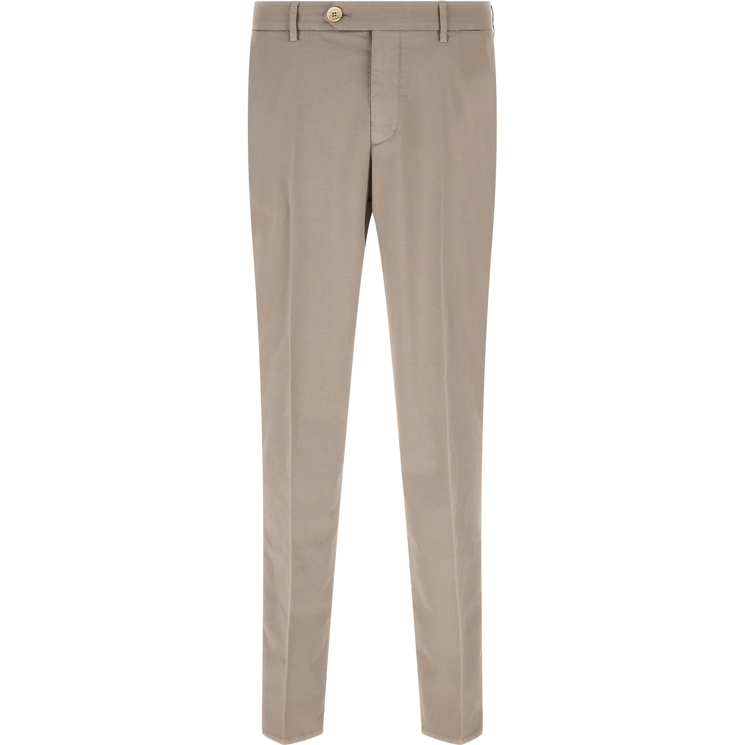 Beige Cotton Casual Pants