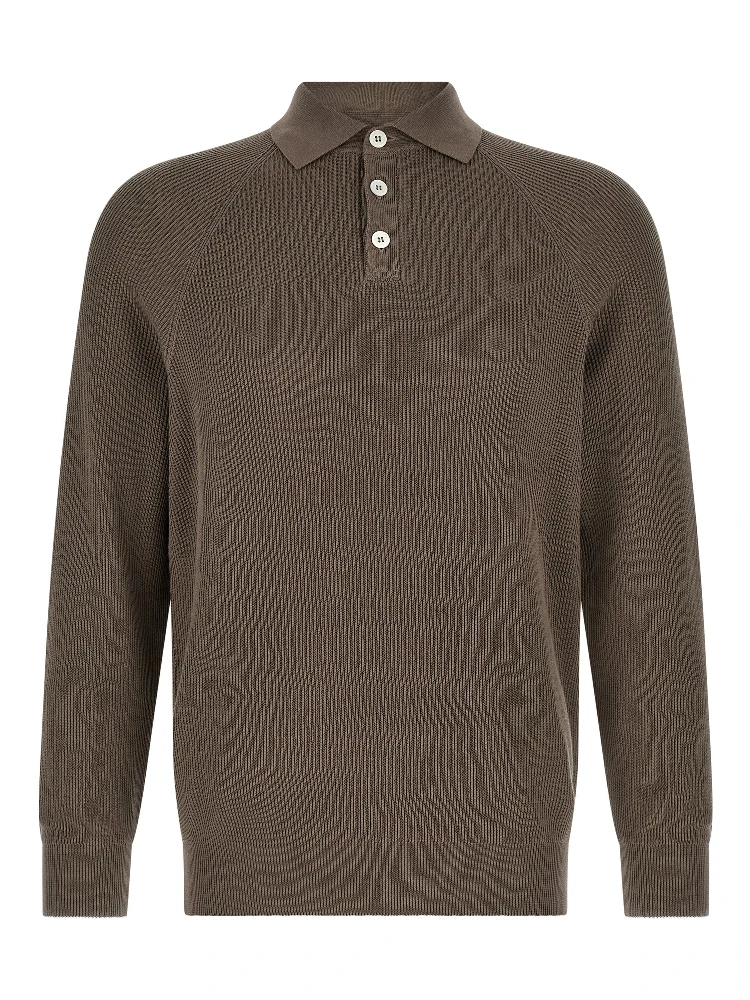 Brown Cotton Polo Shirt