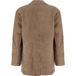 Beige Lamb Leather Blazer