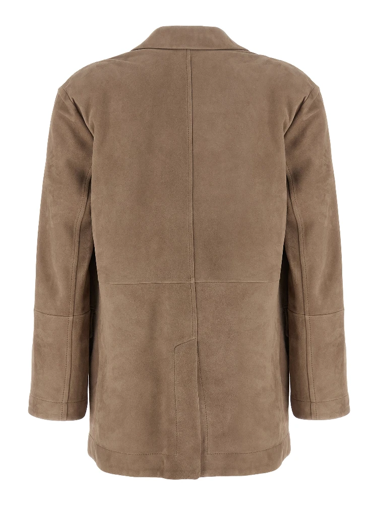 Beige Lamb Leather Blazer alternative