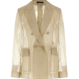 Beige Silk Blazer